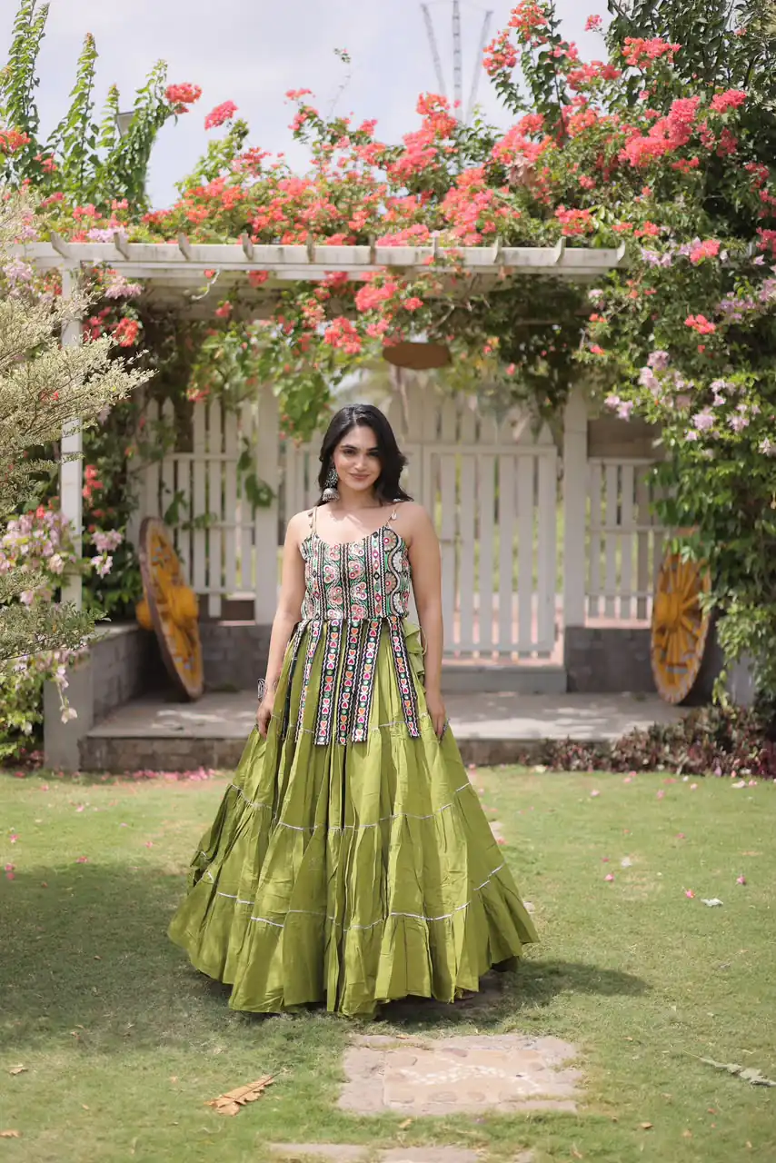 KA 5075 Pista Kora Cotton Lehenga Choli erfect for Wedding, Party, Haldi, Traditional Day, Makar Sankranti – . Special Price ₹2899. Delivery 4-6 Working | Lehenga, Bollywood Lehenga, Creative Lehenga, Designer Lehenga, Embroidered Lehenga, Party Wear Lehenga