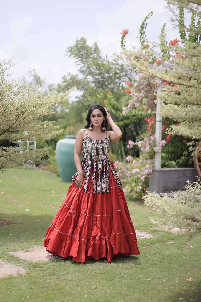 KA 5075 Rust Kora Cotton Lehenga Choli erfect for Wedding, Party, Haldi, Traditional Day, Makar Sankranti – . Special Price ₹2899. Delivery 4-6 Working | Lehenga, Bollywood Lehenga, Creative Lehenga, Designer Lehenga, Embroidered Lehenga, Party Wear Lehenga