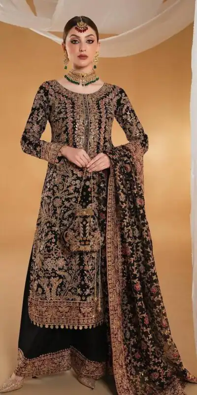 KF 1666 Black Faux Georgette Salwar Suit with Mirror Work & Embroidery Work. Get it for ₹2999. Delivery 4-6 Working Days. Shop now. | Jump Suits, Salwar suit, Casual Suits, Creative suits, Designer Suits, Palazzo Suits, Party Wear Suits, Patiala Suits, Straight Suits