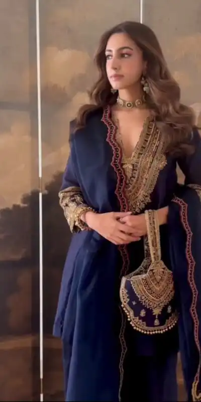 SR 1722 Navy Blue Roman Silk Salwar Suit with Sequins Work & Embroidery Work. Available at ₹2349 only. Delivery 4-6 Working Days. Shop now. | Jump Suits, Salwar suit, Casual Suits, Creative suits, Designer Suits, Palazzo Suits, Party Wear Suits, Patiala Suits, Straight Suits