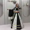 PC 599 White Roman Silk Lehenga Choli Perfect for Wedding, Party, Eid, Reception, Durga Puja Available at ₹2899 only. Delivery 4-6 Working Days. Shop now. | Lehenga, Bollywood Lehenga, Creative Lehenga, Designer Lehenga, Embroidered Lehenga, Party Wear Lehenga
