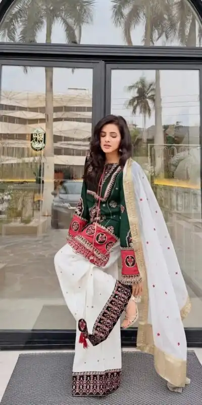 SKF 1731 Green Color Natural Crep Salwar Suit with Embroidery Work. Wedding, Party, Festive, Best Price ₹2149. Delivery 4-6 Working Days. Shop now. | Jump Suits, Salwar suit, Casual Suits, Creative suits, Designer Suits, Palazzo Suits, Party Wear Suits, Patiala Suits, Straight Suits
