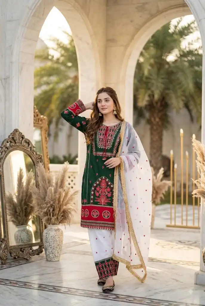 SKF 1731 Green Color Natural Crep Salwar Suit with Embroidery Work. Wedding, Party, Festive, Best Price ₹2149. Delivery 4-6 Working Days. Shop now. | Jump Suits, Salwar suit, Casual Suits, Creative suits, Designer Suits, Palazzo Suits, Party Wear Suits, Patiala Suits, Straight Suits