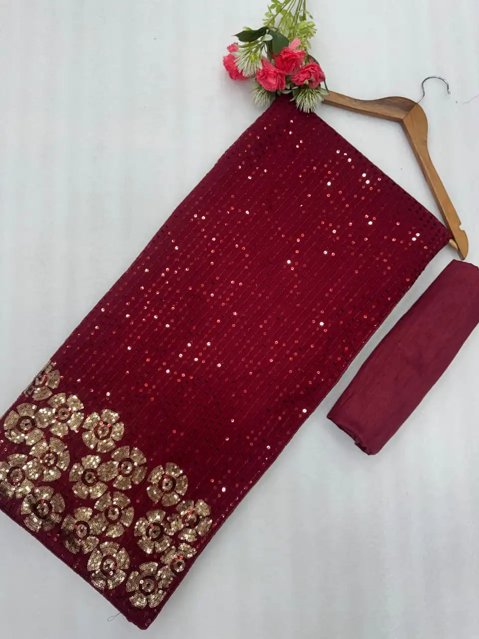 DF 3459 Maroon in Faux Georgette Zari Work & Embroidery Work Saree. Special Price ₹1899. Delivery 4-6 Working Days. Shop now. | Designer Sarees, Modern Digital sarees, Sarees, Bollywood Sarees, Creative Sarees, Embroidered Sarees, Ethnic Saree, Party Wear Sarees