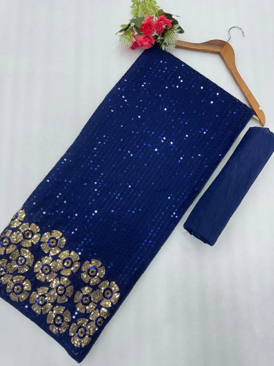 DF 3459 Navy Blue in Faux Georgette Zari Work & Embroidery Work Saree. Special Price ₹1899. Delivery 4-6 Working Days. Shop now. | Designer Sarees, Modern Digital sarees, Sarees, Bollywood Sarees, Creative Sarees, Embroidered Sarees, Ethnic Saree, Party Wear Sarees