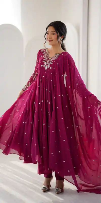 JF 056 Pink Faux Georgette Salwar Suit with Mirror Work & Embroidery Work. Get it for ₹2349. Delivery 4-6 Working Days. Shop now. | Jump Suits, Salwar suit, Casual Suits, Creative suits, Designer Suits, Palazzo Suits, Party Wear Suits, Patiala Suits, Straight Suits