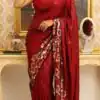 DF 3459 Red in Faux Georgette Zari Work & Embroidery Work Saree. Special Price ₹1899. Delivery 4-6 Working Days. Shop now. | Designer Sarees, Modern Digital sarees, Sarees, Bollywood Sarees, Creative Sarees, Embroidered Sarees, Ethnic Saree, Party Wear Sarees