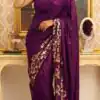 DF 3459 Wine in Faux Georgette Zari Work & Embroidery Work Saree. Special Price ₹1899. Delivery 4-6 Working Days. Shop now. | Designer Sarees, Modern Digital sarees, Sarees, Bollywood Sarees, Creative Sarees, Embroidered Sarees, Ethnic Saree, Party Wear Sarees