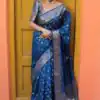 KP 7000 Navy Blue Soft Lichi Silk Cloth Saree Perfect for Wedding, Party, Family Gatherings, Sangeet, Ethnic Day – Festive Deal ₹1549. Delivery 4-6 Working | Designer Sarees, Modern Digital sarees, Sarees, Bollywood Sarees, Creative Sarees, Embroidered Sarees, Ethnic Saree, Party Wear Sarees