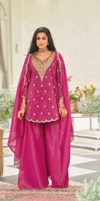 ST 243 Pink Color Natural Crep Salwar Suit with Embroidery Work. Wedding, Party, Festive, Best Price ₹2199. Delivery 4-6 Working Days. Shop now. | Jump Suits, Salwar suit, Casual Suits, Creative suits, Designer Suits, Palazzo Suits, Party Wear Suits, Patiala Suits, Straight Suits