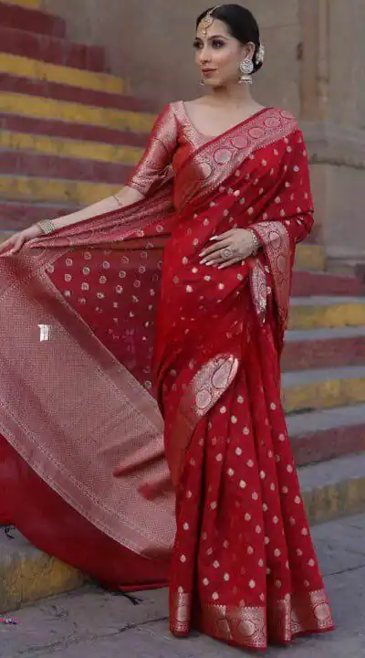 KP 7000 Red Soft Lichi Silk Cloth Saree Perfect for Wedding, Party, Family Gatherings, Sangeet, Ethnic Day – . Festive Deal ₹1549. Delivery 4-6 Working | Designer Sarees, Modern Digital sarees, Sarees, Bollywood Sarees, Creative Sarees, Embroidered Sarees, Ethnic Saree, Party Wear Sarees