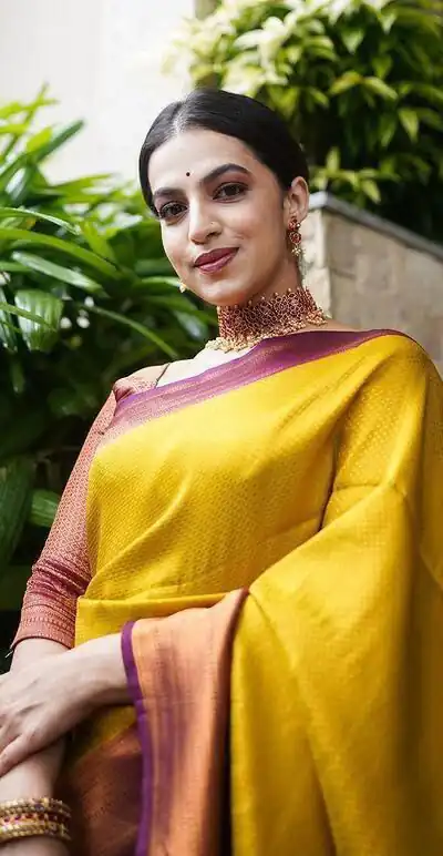 KP 4039 Yellow Soft Lichi Silk Cloth Saree Perfect for Wedding, Party, Family Gatherings, Sangeet, Festive Deal ₹1599. Delivery 4-6 Working Days | Designer Sarees, Modern Digital sarees, Sarees, Bollywood Sarees, Creative Sarees, Embroidered Sarees, Ethnic Saree, Party Wear Sarees