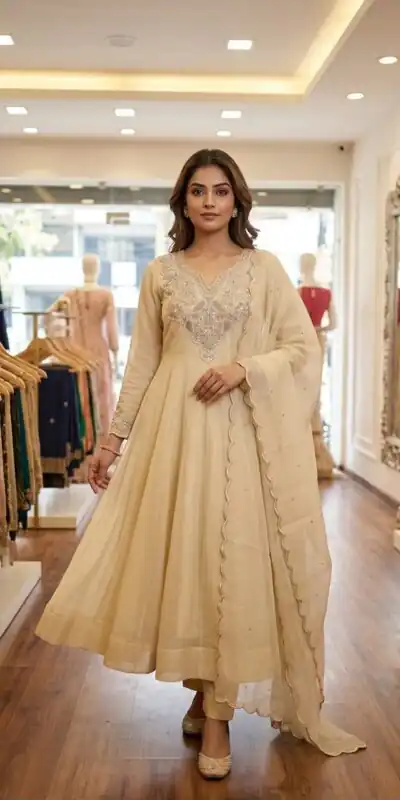 LG 2135 Off White in Cos Moss Mirror Work & Embroidery Work Salwar Suit . Festive Deal ₹2799. Delivery 4-6 Working Days. Shop now. | Jump Suits, Salwar suit, Casual Suits, Creative suits, Designer Suits, Palazzo Suits, Party Wear Suits, Patiala Suits, Straight Suits