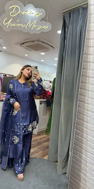 AD 202 Blue in Color Natural Crepe Embroidery Work Salwar Suit . Affordable Price ₹2049. Delivery 4-6 Working Days. Shop now. | Jump Suits, Salwar suit, Casual Suits, Creative suits, Designer Suits, Palazzo Suits, Party Wear Suits, Patiala Suits, Straight Suits