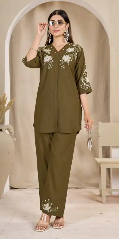 DIVA 169 Brown Colour Rayon Cotton Kurti with Embroidery Work. Introductory Price ₹1999. Delivery 4-6 Working Days. Shop now. | Kurti, Bollywood Kurti, Creative Kurtis, Designer Kurti, Party Wear Kurti, Selfie Kurti