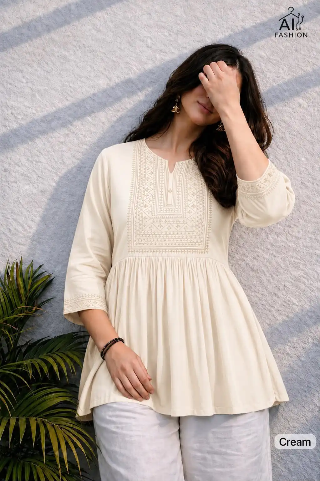 Adaa 2.0 Cream Colour Rayon Cotton Kurti with Embroidery Work. Introductory Price ₹1549. Delivery 4-6 Working Days. Shop now. | Kurti, Bollywood Kurti, Creative Kurtis, Designer Kurti, Party Wear Kurti, Selfie Kurti