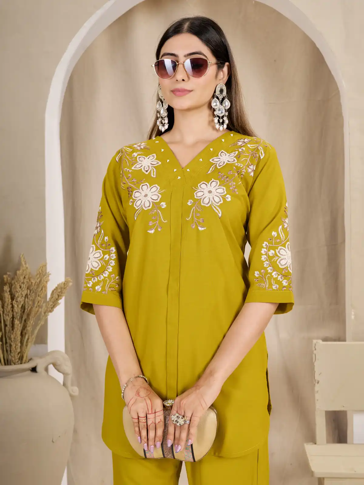 DIVA 169 Mustered Colour Rayon Cotton Kurti with Embroidery Work. Introductory Price ₹1999. Delivery 4-6 Working Days. Shop now. | Kurti, Bollywood Kurti, Creative Kurtis, Designer Kurti, Party Wear Kurti, Selfie Kurti