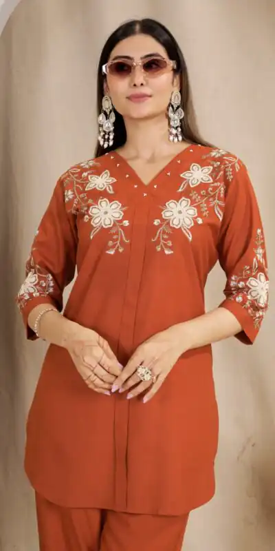 DIVA 169 Orange Colour Rayon Cotton Kurti with Embroidery Work. Introductory Price ₹1999. Delivery 4-6 Working Days. Shop now. | Kurti, Bollywood Kurti, Creative Kurtis, Designer Kurti, Party Wear Kurti, Selfie Kurti
