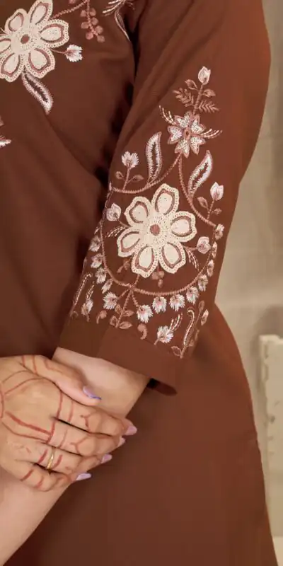 DIVA 169 Rust Colour Rayon Cotton Kurti with Embroidery Work. Introductory Price ₹1999. Delivery 4-6 Working Days. Shop now. | Kurti, Bollywood Kurti, Creative Kurtis, Designer Kurti, Party Wear Kurti, Selfie Kurti