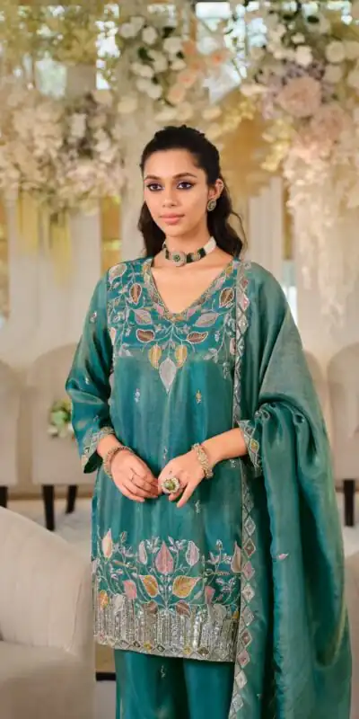 WW 1275 Firozi in Nc Moss Silk Sequins Work & Embroidery Work Salwar Suit . Festive Deal ₹2449. Delivery 4-6 Working Days. Shop now. | Jump Suits, Salwar suit, Casual Suits, Creative suits, Designer Suits, Palazzo Suits, Party Wear Suits, Patiala Suits, Straight Suits