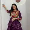 Ram 120 Wine in Pure Cotton Mirror Work & Gamthi Work Lehenga Choli . Exclusive Offer ₹3049. Delivery 4-6 Working Days. Shop now. | Lehenga, Bollywood Lehenga, Creative Lehenga, Designer Lehenga, Embroidered Lehenga, Party Wear Lehenga