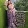 DF 3490 Lavender Color Butterfly Net Heavy Sequins Embroidery work Saree Casual, Wedding, Festive, Events . Expected Delivery  4-6 Working Days @1799/- only                                                                                | Designer Sarees, Modern Digital sarees, Sarees, Bollywood Sarees, Creative Sarees, Embroidered Sarees, Ethnic Saree, Party Wear Sarees