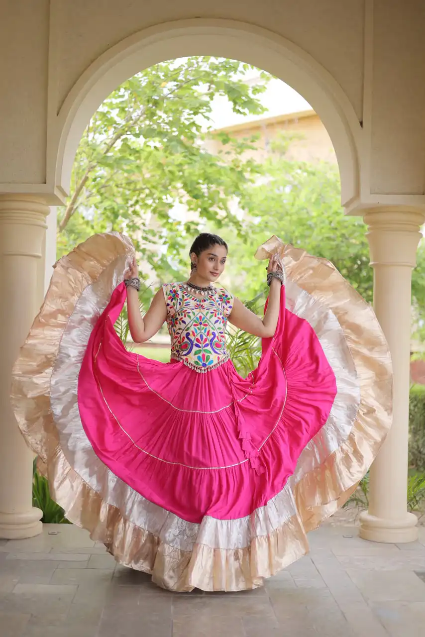 KA 5071 Pink colour Rayon Embroidery Work & Cowrie Work Lehenga Choli . Grab it for ₹2849. Delivery 4-6 Working Days. Shop now. | Lehenga, Bollywood Lehenga, Creative Lehenga, Designer Lehenga, Embroidered Lehenga, Party Wear Lehenga