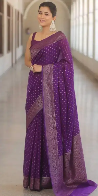KPR 266 Purple Soft Lichi Silk Cloth Saree Perfect for Wedding, Party, Family Gatherings, Sangeet, Ethnic Day – . Festive Deal ₹1349. Delivery 4-6 Workin | Designer Sarees, Modern Digital sarees, Sarees, Bollywood Sarees, Creative Sarees, Embroidered Sarees, Ethnic Saree, Party Wear Sarees
