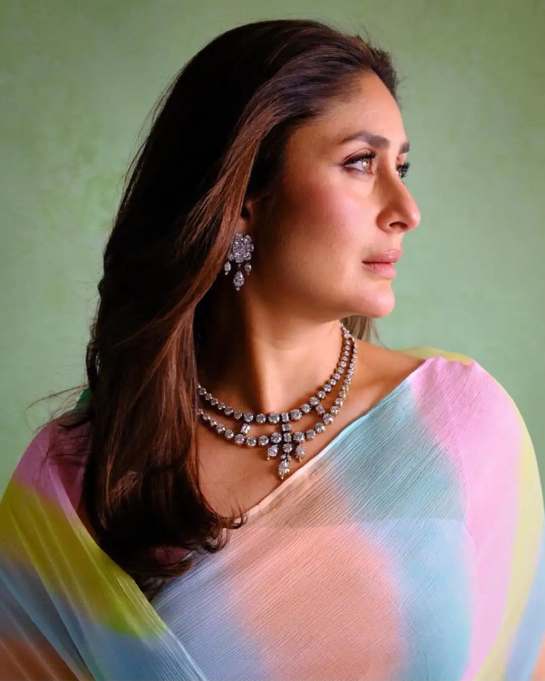 Bright Multi Chiffon Digital Print Work Saree - Image 3