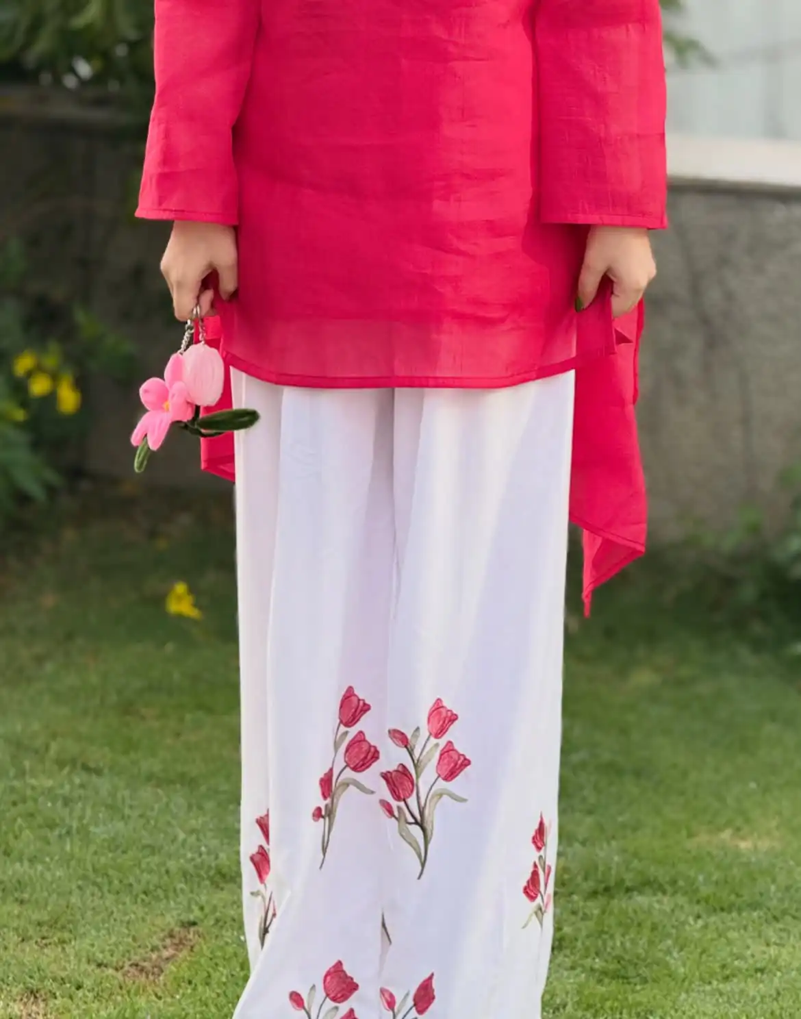 Glowing Red Mal Chanderi Cotton Embroider Work Salwar Suit - Image 7