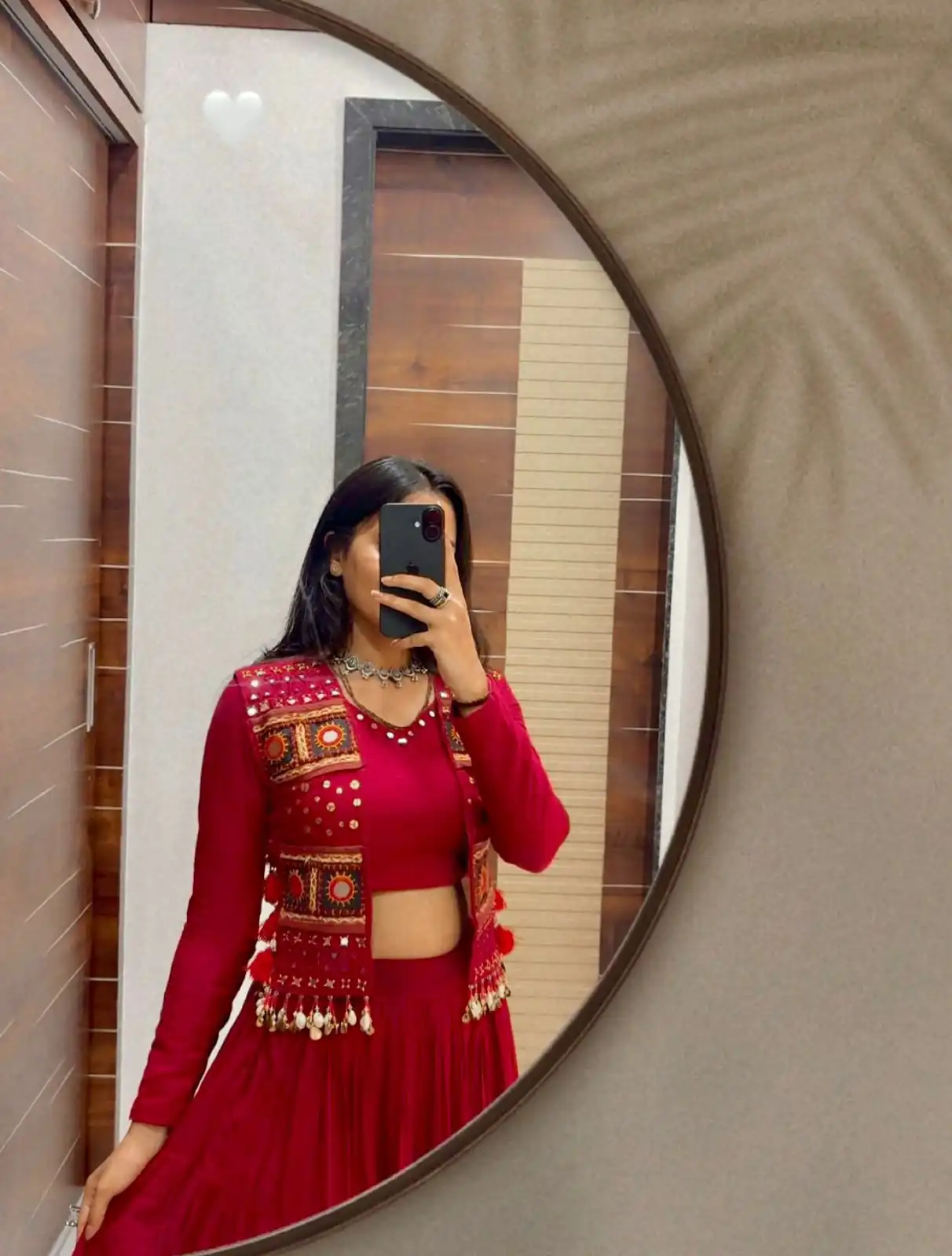 Stylist Maroon Kora Cotton Embroidery Work Lehenga Choli - Image 4