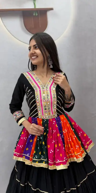 PC 600 Black in Pure Cotton Mirror Work & Gamthi Work Lehenga Choli . Exclusive Offer ₹3049. Delivery 4-6 Working Days. Shop now. | Lehenga, Bollywood Lehenga, Creative Lehenga, Designer Lehenga, Embroidered Lehenga, Party Wear Lehenga