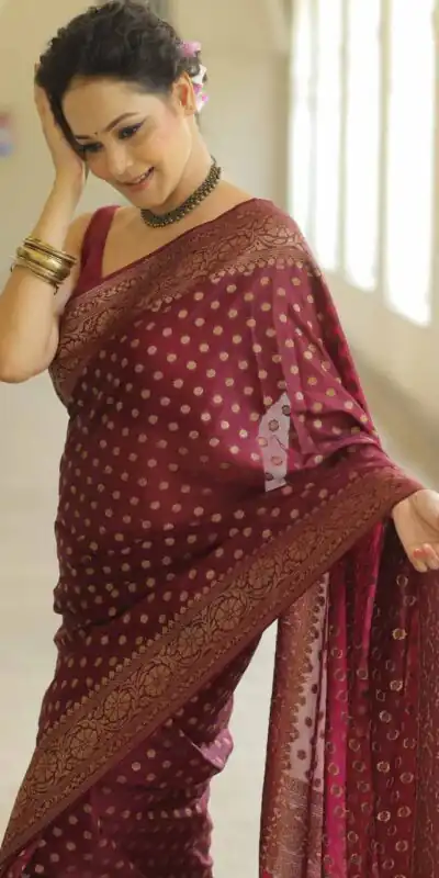 KPR 233 Maroon in Soft Lichi Silk Lace Border & Lace Work Saree . Available at ₹1549 only. Delivery 4-6 Working Days. Shop now. | Designer Sarees, Modern Digital sarees, Sarees, Bollywood Sarees, Creative Sarees, Embroidered Sarees, Ethnic Saree, Party Wear Sarees