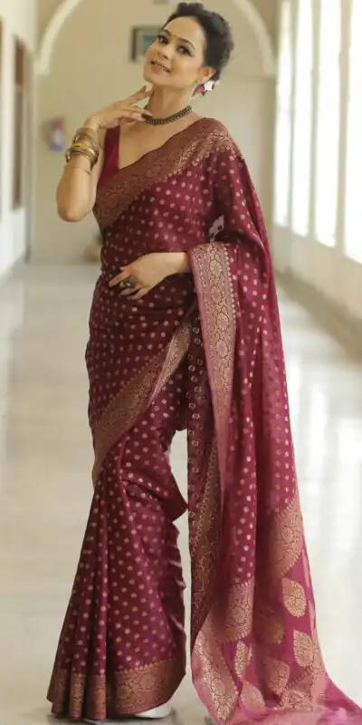 KPR 233 Maroon in Soft Lichi Silk Lace Border & Lace Work Saree . Available at ₹1549 only. Delivery 4-6 Working Days. Shop now. | Designer Sarees, Modern Digital sarees, Sarees, Bollywood Sarees, Creative Sarees, Embroidered Sarees, Ethnic Saree, Party Wear Sarees