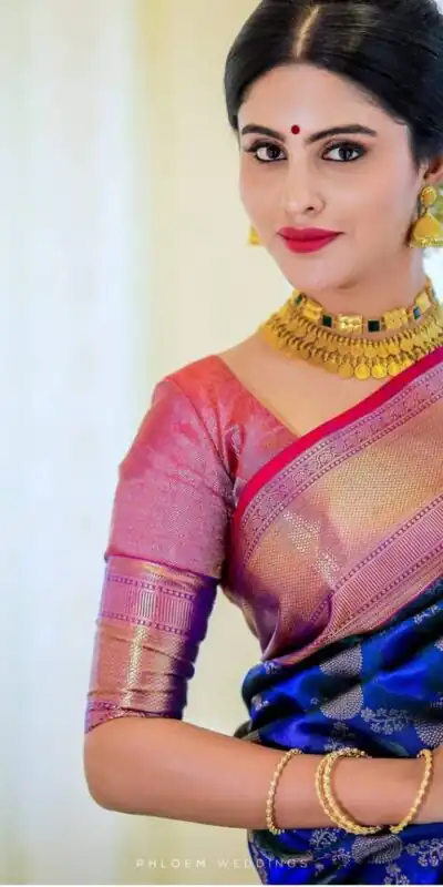 KPR 113 Royal Blue Soft Lichi Silk Saree with Lace Work & Lace Border. Introductory Price ₹1649. Delivery 4-6 Working Days. Shop now. | Designer Sarees, Modern Digital sarees, Sarees, Bollywood Sarees, Creative Sarees, Embroidered Sarees, Ethnic Saree, Party Wear Sarees