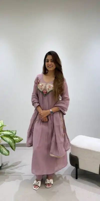 LG 2145 Lavender Mul Chanderi Salwar Suit with Embroidery Work & Sequins Work. Festive Deal ₹2799. Delivery 4-6 Working Days. Shop nowp | Jump Suits, Salwar suit, Casual Suits, Creative suits, Designer Suits, Palazzo Suits, Party Wear Suits, Patiala Suits, Straight Suits