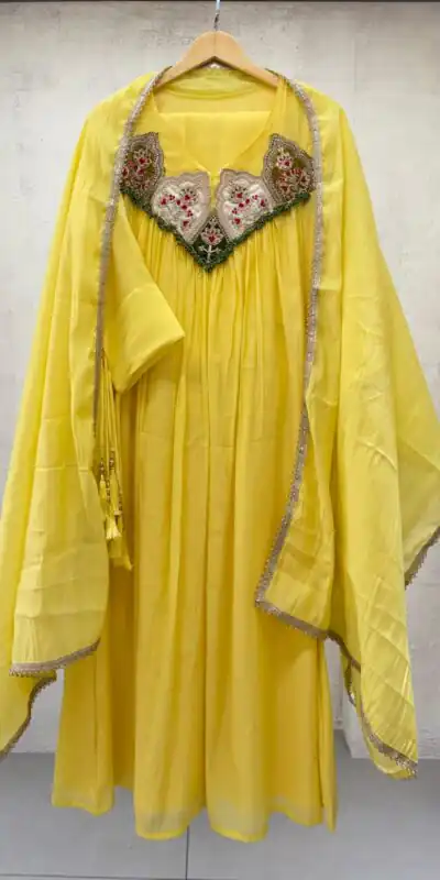 LG 2145 Yellow Mul Chanderi Salwar Suit with Embroidery Work & Sequins Work. Festive Deal ₹2799. Delivery 4-6 Working Days. Shop nowp | Jump Suits, Salwar suit, Casual Suits, Creative suits, Designer Suits, Palazzo Suits, Party Wear Suits, Patiala Suits, Straight Suits