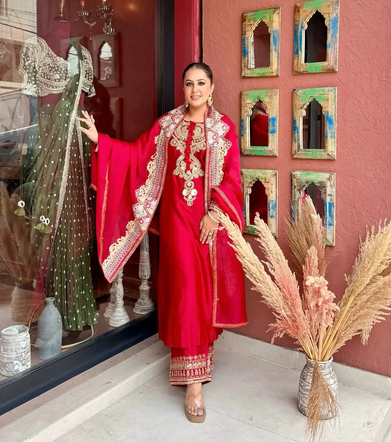 BE 500 Red Roman Silk Salwar Suit with Sequins Work & Embroidery Work. Available at ₹2449 only. Delivery 4-6 Working Days. Shop now. | Jump Suits, Salwar suit, Casual Suits, Creative suits, Designer Suits, Palazzo Suits, Party Wear Suits, Patiala Suits, Straight Suits