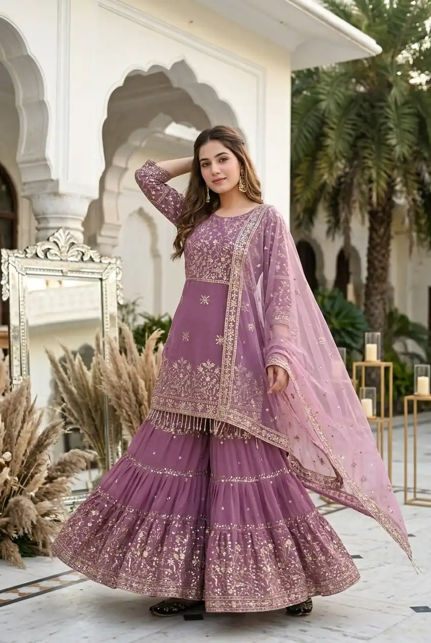 KF 1735 Onion Faux Georgette Salwar Suit with Mirror Work & Embroidery Work. Get it for ₹2949. Delivery 4-6 Working Days. Shop now. | Jump Suits, Salwar suit, Casual Suits, Creative suits, Designer Suits, Palazzo Suits, Party Wear Suits, Patiala Suits, Straight Suits