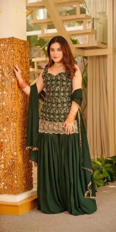 ST 1192 Green Faux Georgette Salwar Suit with Embroidery Work. Available at ₹2349 only. Delivery 4-6 Working Days. Shop now. | Jump Suits, Tops & Bottoms, Track Suits, Salwar suit, Casual Suits, Creative suits, Designer Suits, Palazzo Suits, Party Wear Suits, Patiala Suits, Straight Suits, Trendy Wear