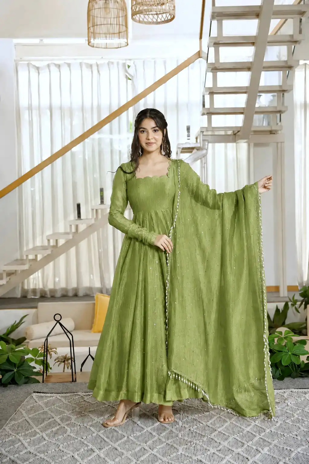 KD 1641 Green in Salsa Silk Embroidery Work & Sequins Work Gown . Get it for ₹2899. Delivery 4-6 Working Days. Online Shop now. | Gowns, Bollywood Gowns, Creative Gowns, Designer Gowns, Embroidered Gowns, Party Wear Gowns