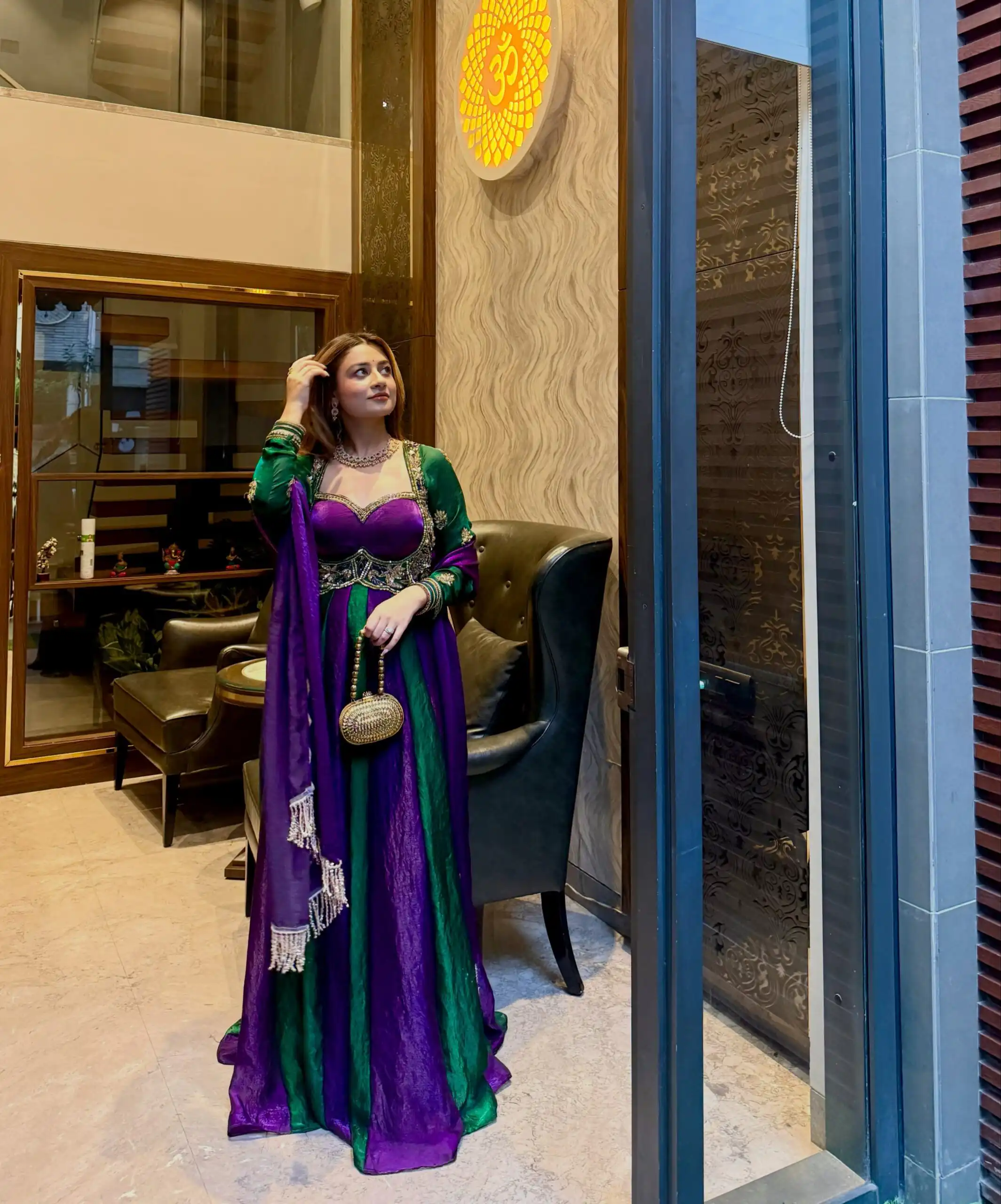 ZD 10025 Purple Fendy Silk Gown with Embroidery Work & Sequins Work. Special Price ₹2399. Delivery 4-6 Working Days. Shop now. | Gowns, Bollywood Gowns, Creative Gowns, Designer Gowns, Embroidered Gowns, Party Wear Gowns