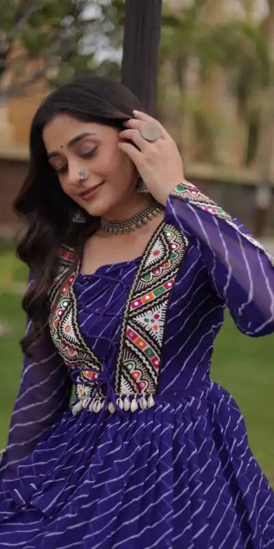 KA 1274 Purple in Colour Faux Georgette Bandhani Print Work Gown. Available at ₹2019 only. Delivery 4-6 Working Days. Shop now. | Gowns, Bollywood Gowns, Creative Gowns, Designer Gowns, Embroidered Gowns, Party Wear Gowns