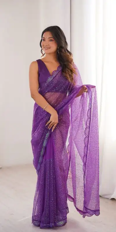 SP 90 Purple Soft Net Saree with Sequins Work & Embroidery Work. Available at ₹2299 only. Delivery 4-6 Working Days. Shop now. | Designer Sarees, Modern Digital sarees, Sarees, Bollywood Sarees, Creative Sarees, Embroidered Sarees, Ethnic Saree, Party Wear Sarees