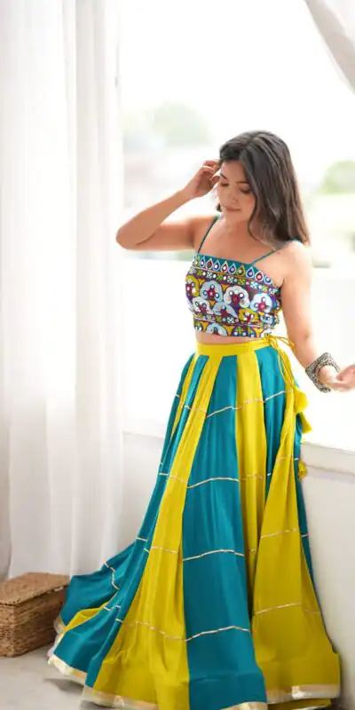 SP 97 Blue Color Rayon Embroidery Work & Cowrie Work Lehenga Choli . Grab it for ₹2399. Delivery 4-6 Working Days. Shop now. | Lehenga, Bollywood Lehenga, Creative Lehenga, Designer Lehenga, Embroidered Lehenga, Party Wear Lehenga