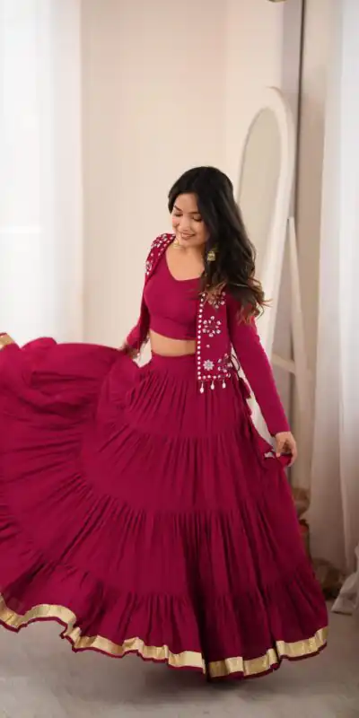 SP 94 Maroon Color Rayon Embroidery Work & Cowrie Work Lehenga Choli . Grab it for ₹2899. Delivery 4-6 Working Days. Shop now. | Lehenga, Bollywood Lehenga, Creative Lehenga, Designer Lehenga, Embroidered Lehenga, Party Wear Lehenga