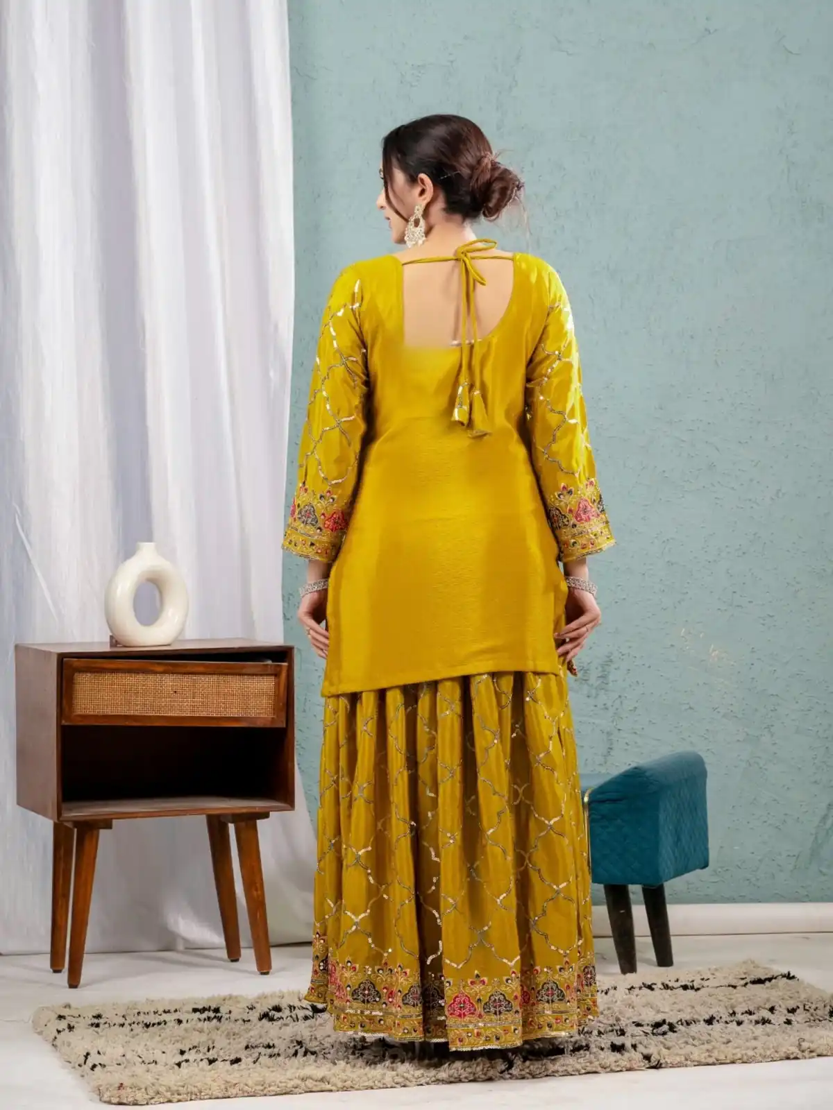 Angelic Mustered Chinon Silk Sequence Work Salwar Suit - Image 5