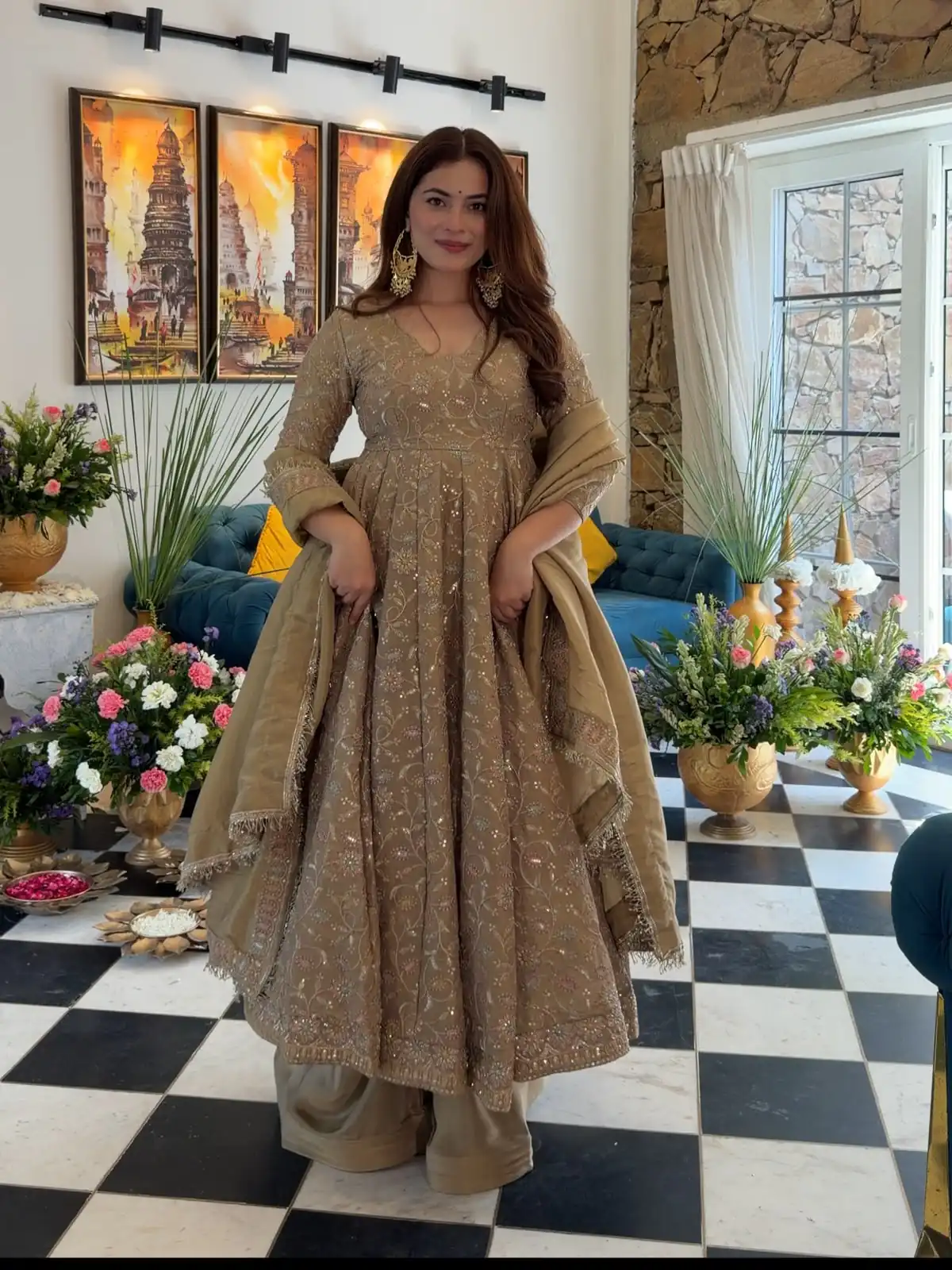 Fancy Chiku Fendy Crush Embroidery Work Gown - Image 2