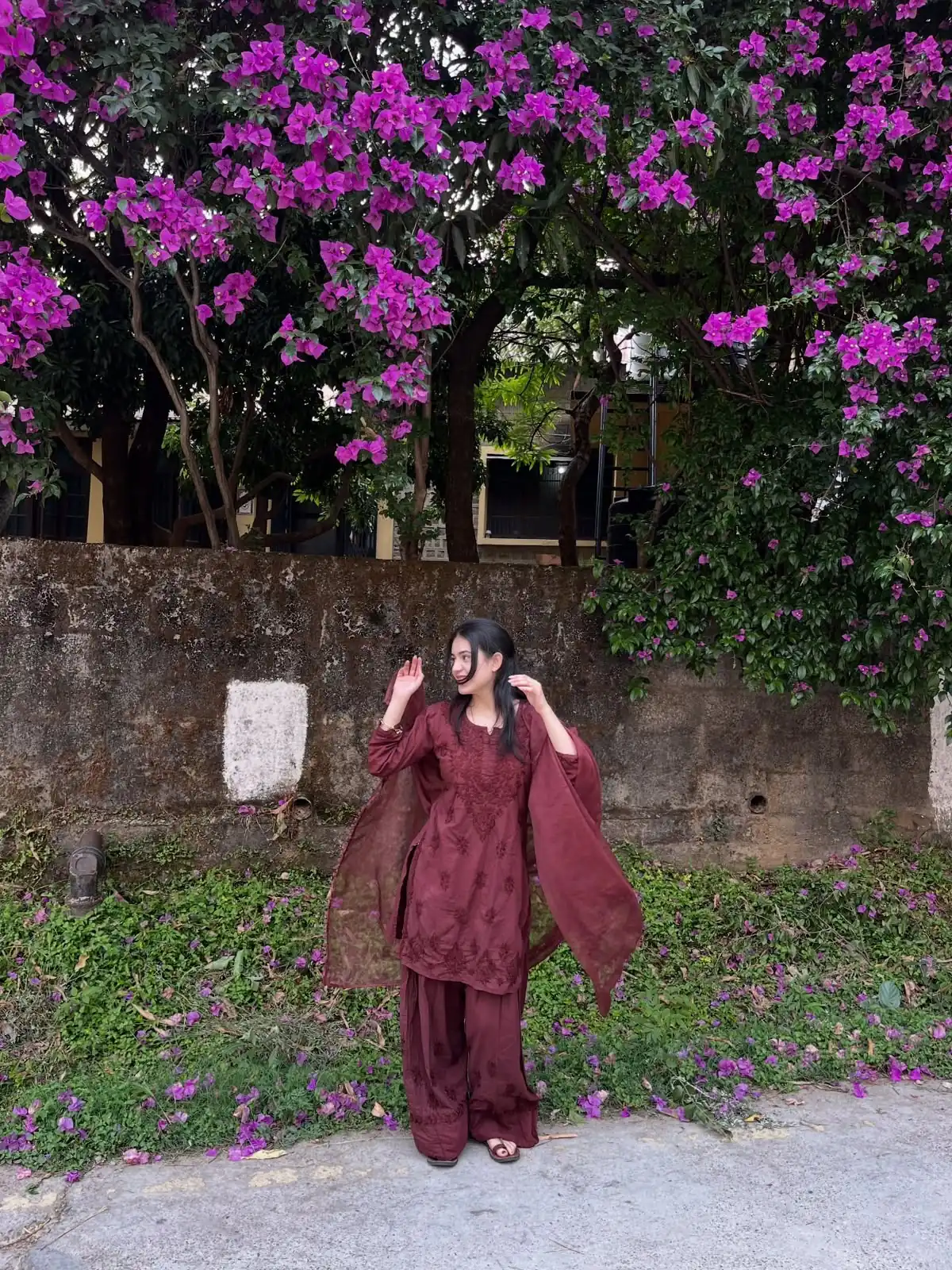 Fancy Maroon Rayon Embroidery Work Salwar Suit - Image 5