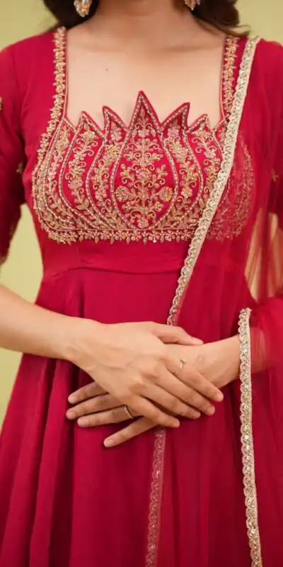 Alternative view of Fancy Red Fendy Crush Beads Work Gown